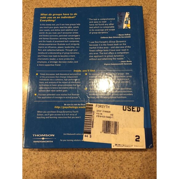 Group Dynamics by Forsyth, Donelson Forth Edition Used Textbook - Picture 8 of 16